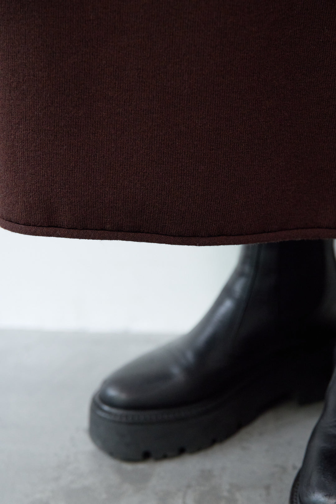 【防静電気】前後2WAY配色ラインやわもちニットワンピース