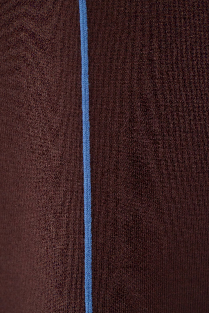 【防静電気】前後2WAY配色ラインやわもちニットワンピース