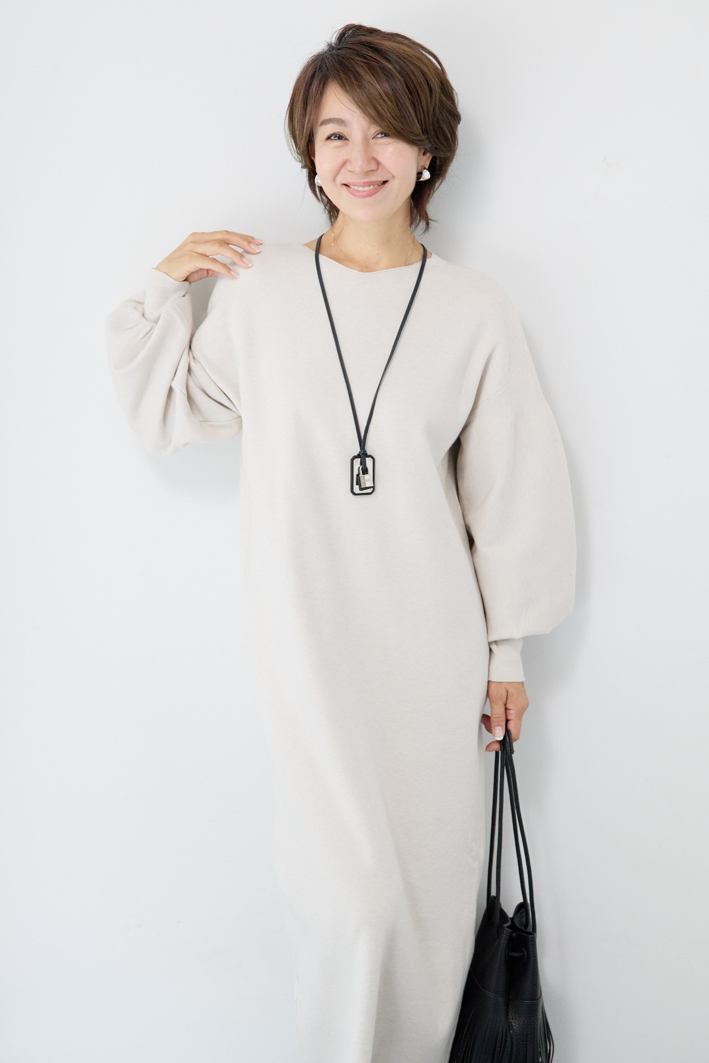 防静電気】前後2WAY配色ラインやわもちニットワンピース – plusotoha