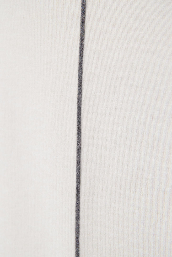 【防静電気】前後2WAY配色ラインやわもちニットワンピース