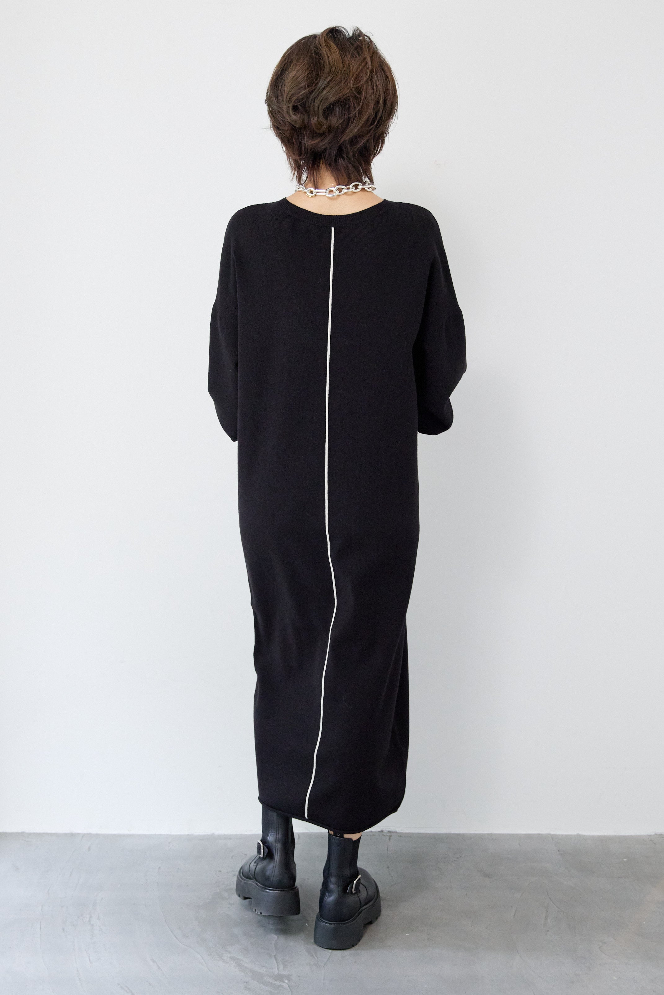 防静電気】前後2WAY配色ラインやわもちニットワンピース – plusotoha