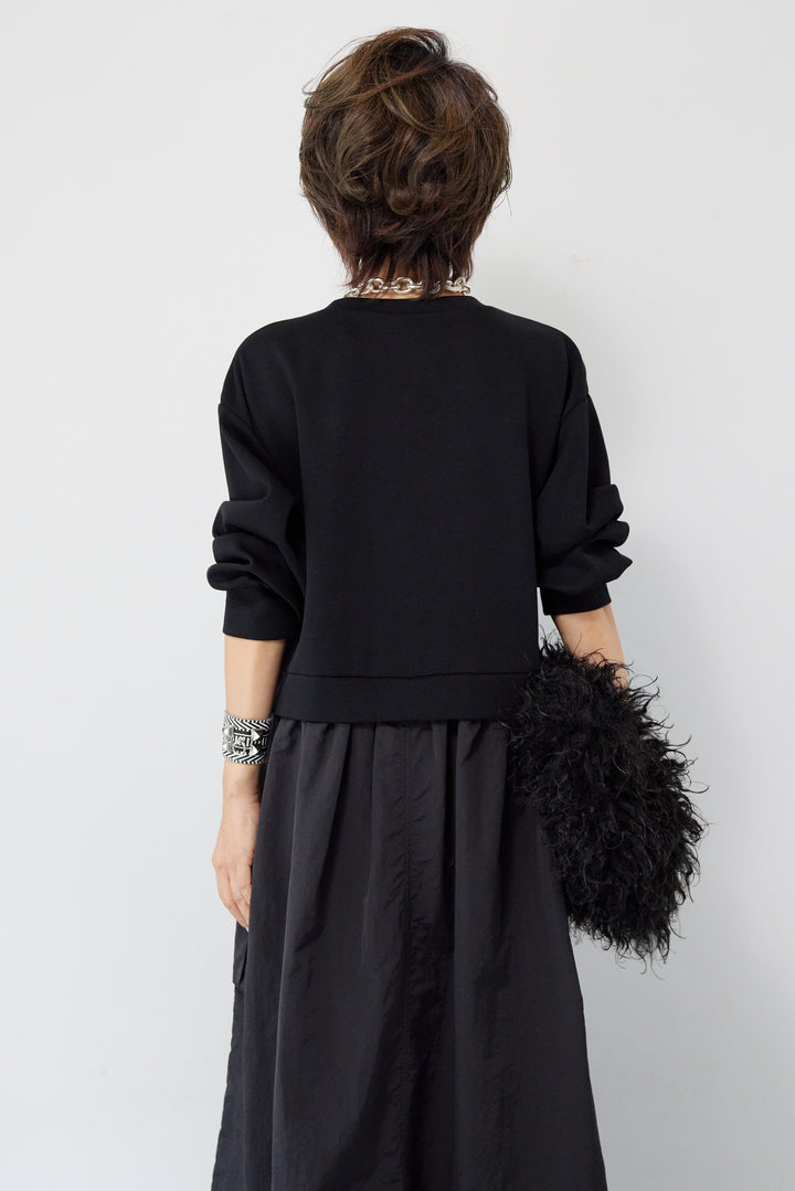 異素材ドッキングワンピース