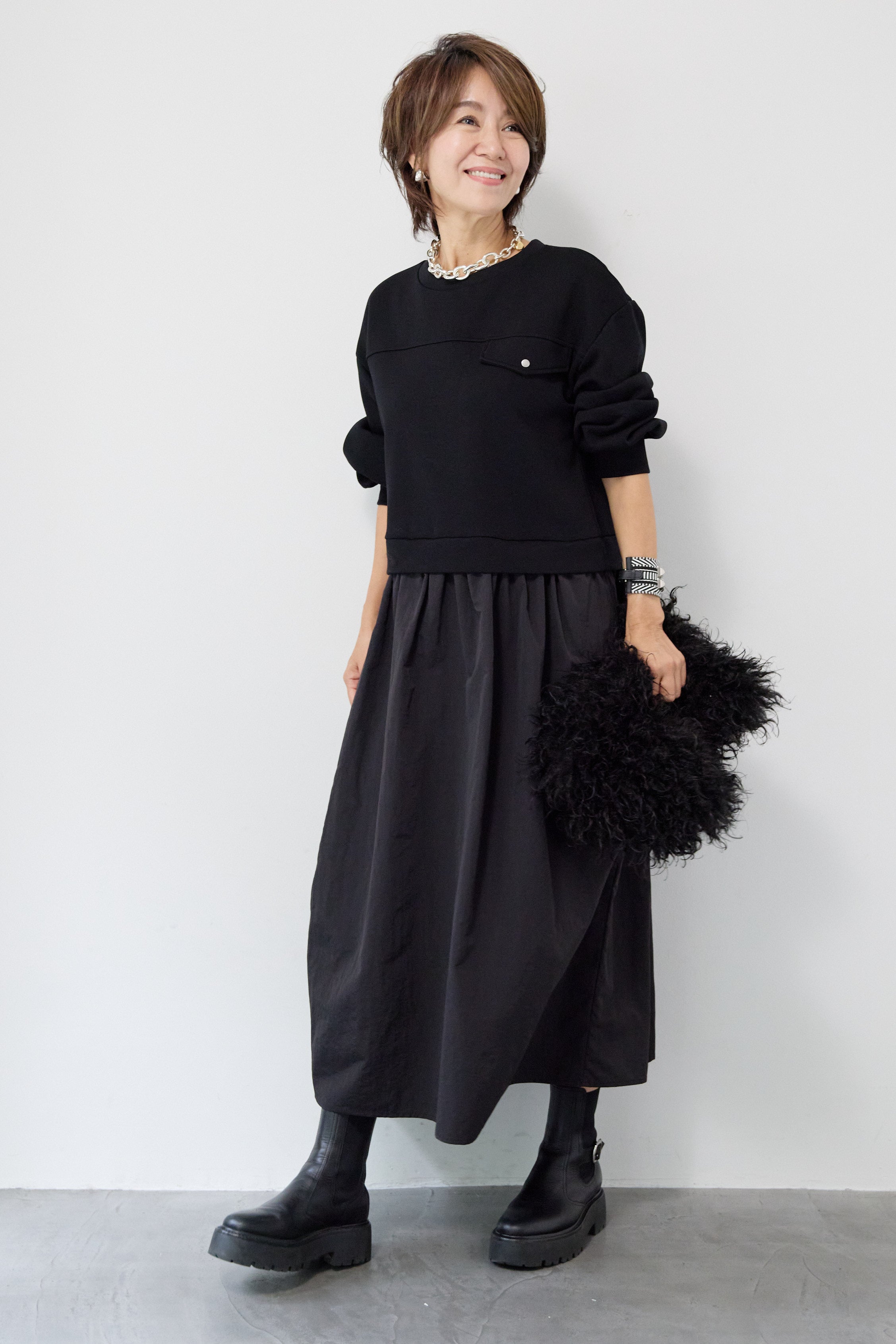 異素材ドッキングワンピース – plusotoha