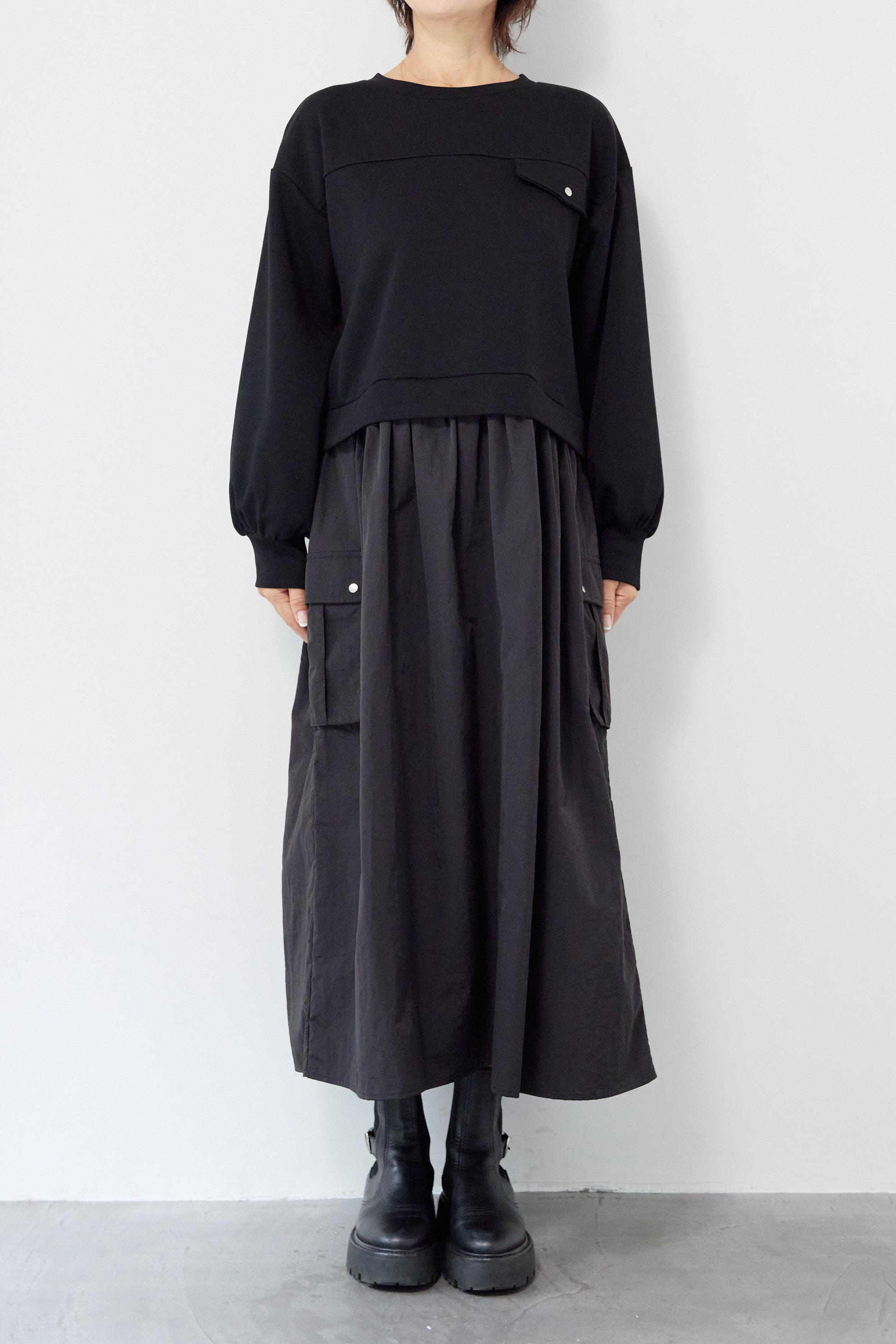 ママ　Omekashi ドッキングワンピース 異素材ドッキングワンピース – plusotoha