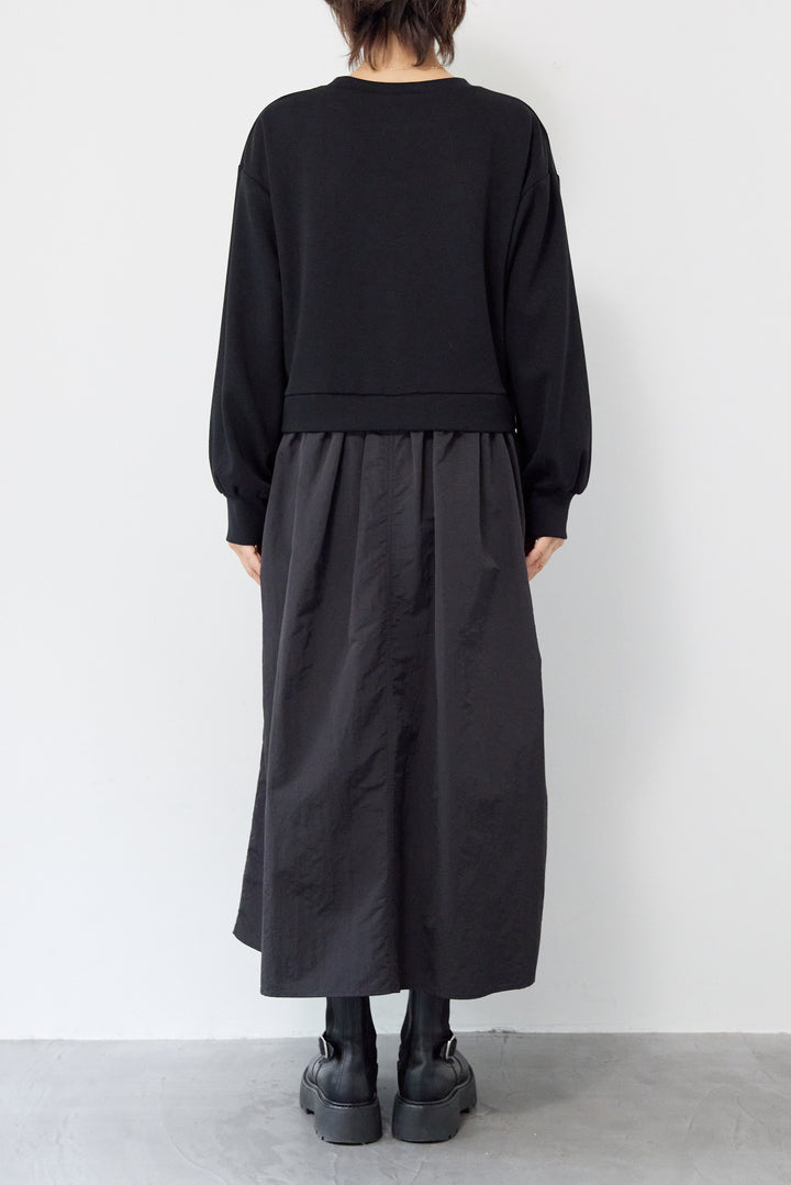 異素材ドッキングワンピース