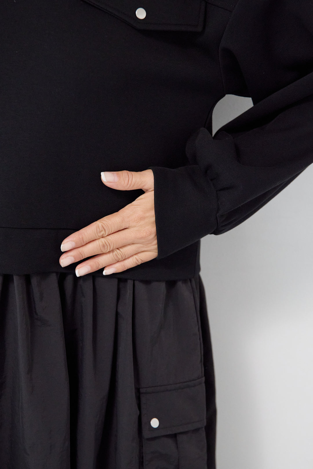 異素材ドッキングワンピース