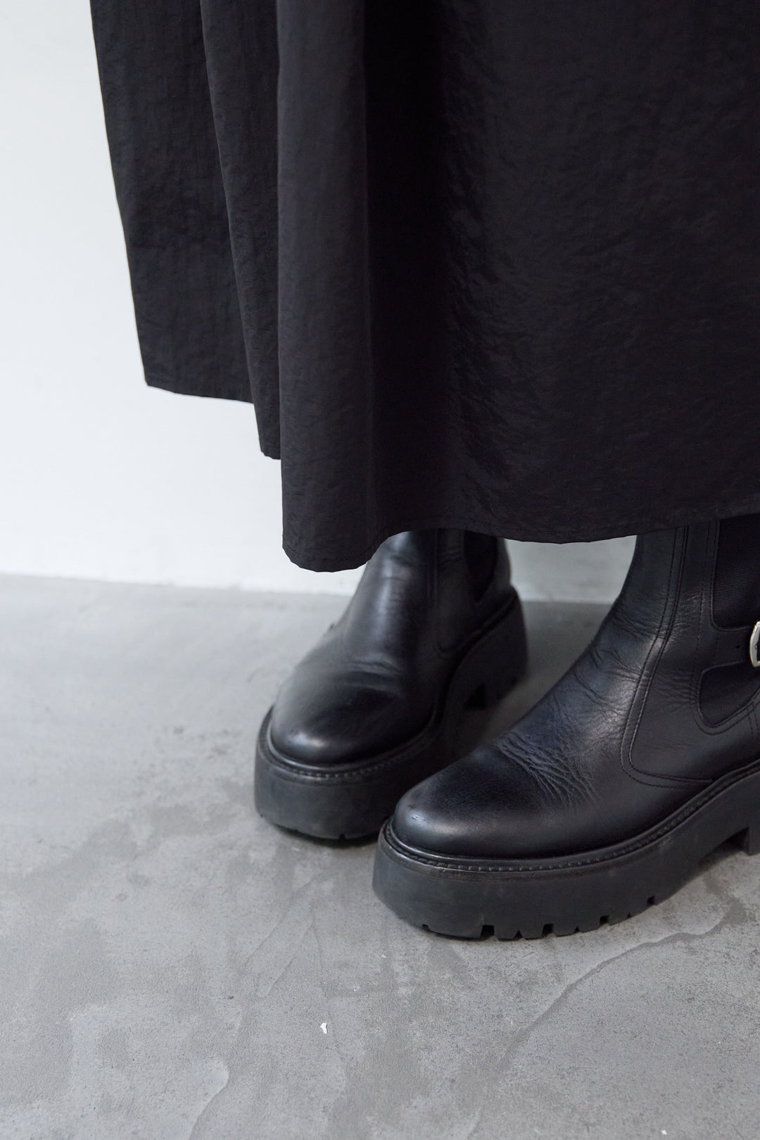 異素材ドッキングワンピース