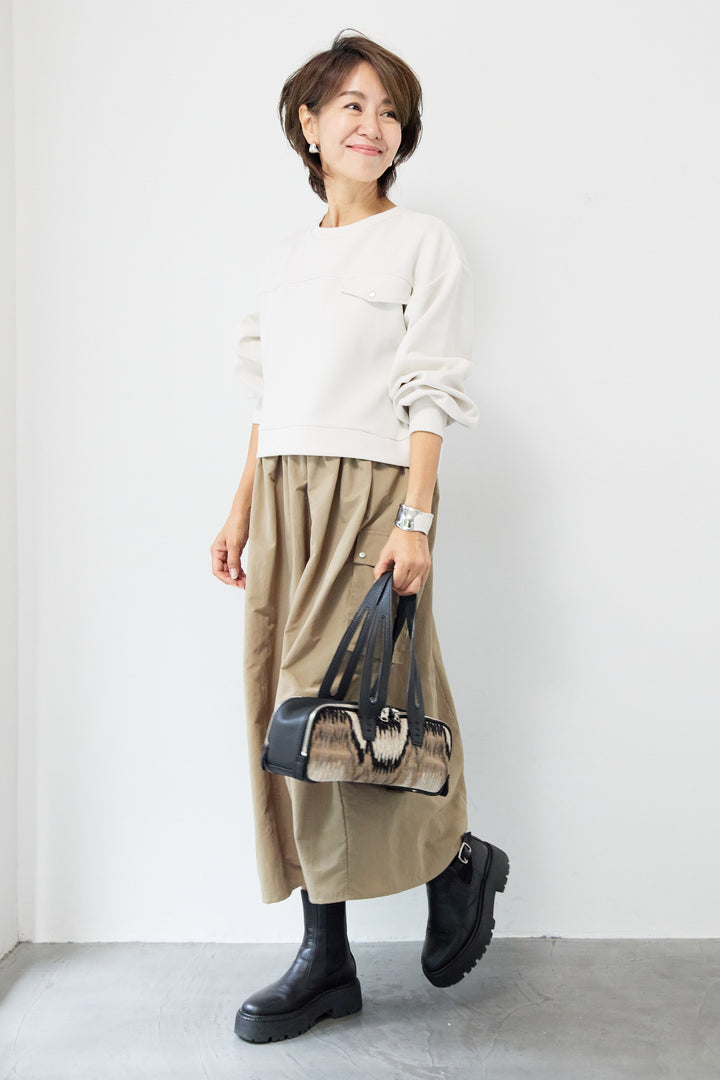 異素材ドッキングワンピース