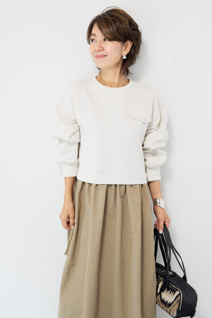 異素材ドッキングワンピース