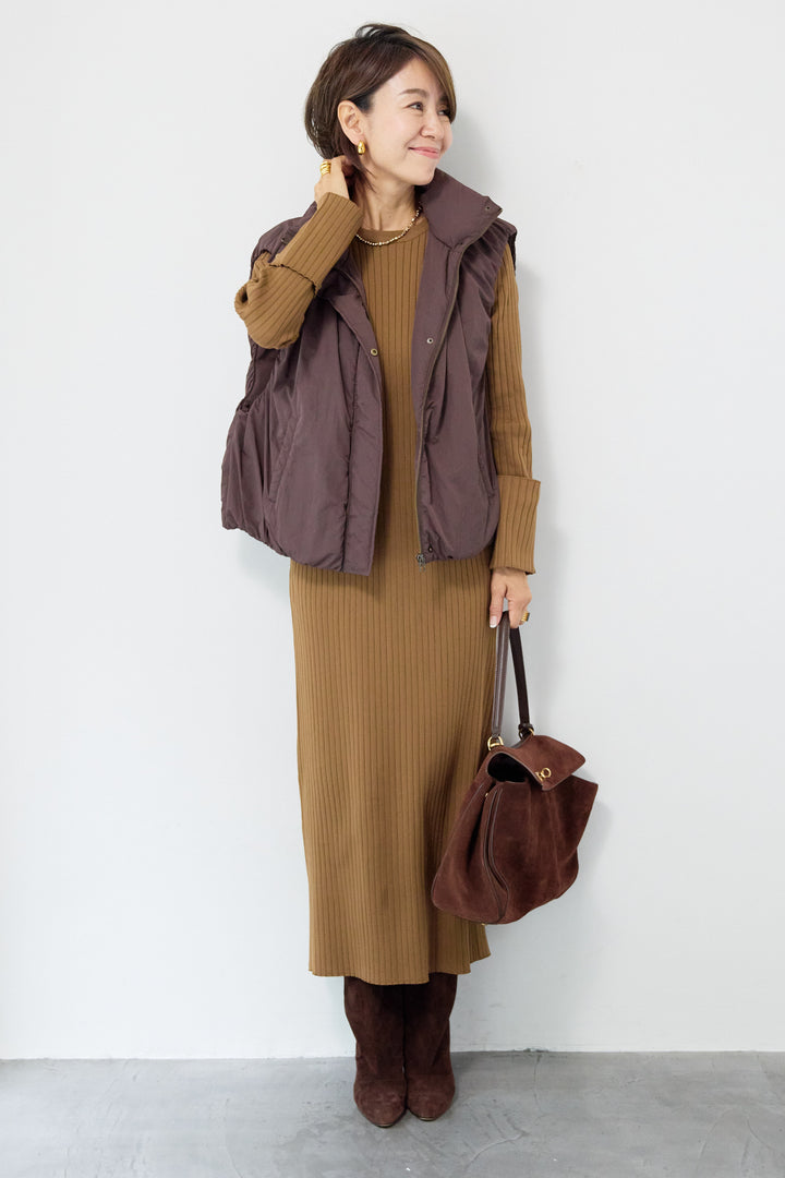 薄中綿バルーンベスト