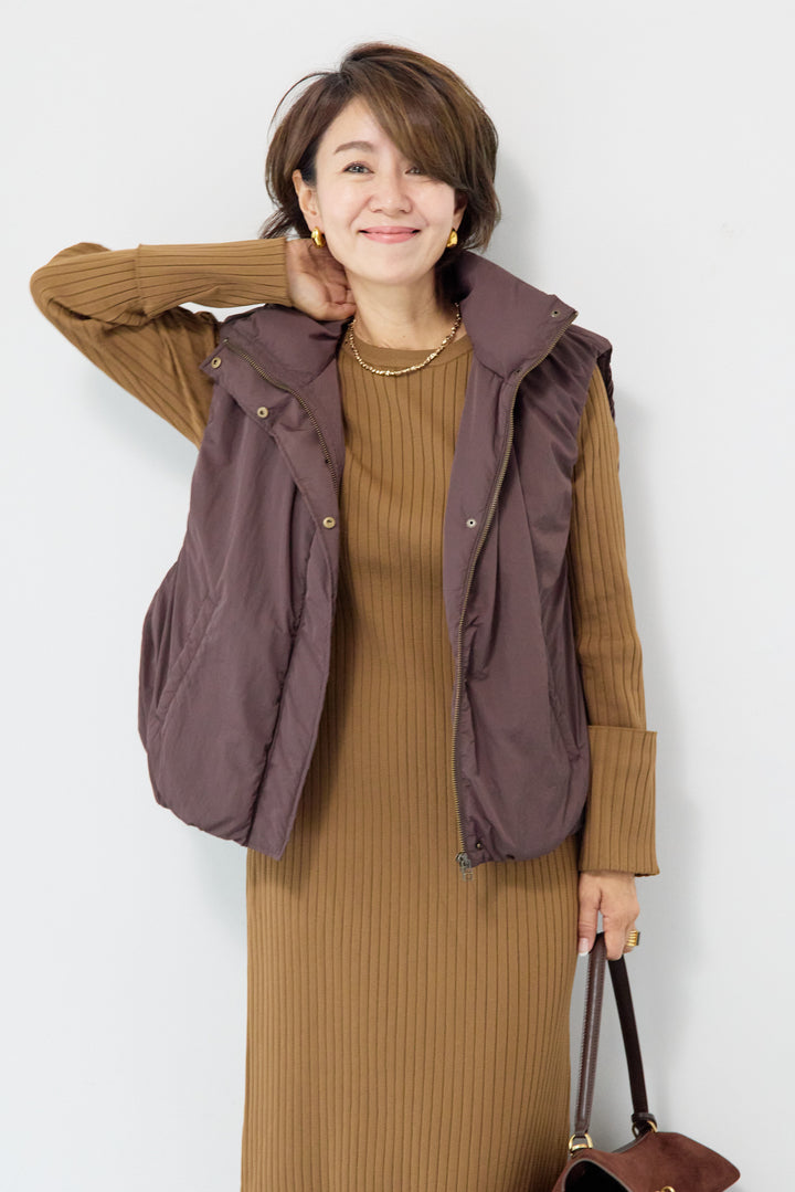 薄中綿バルーンベスト