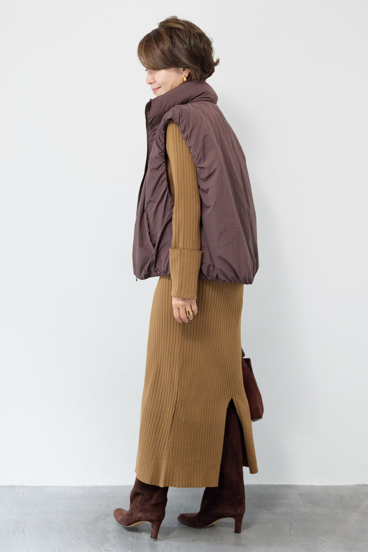 リブニットロングワンピース