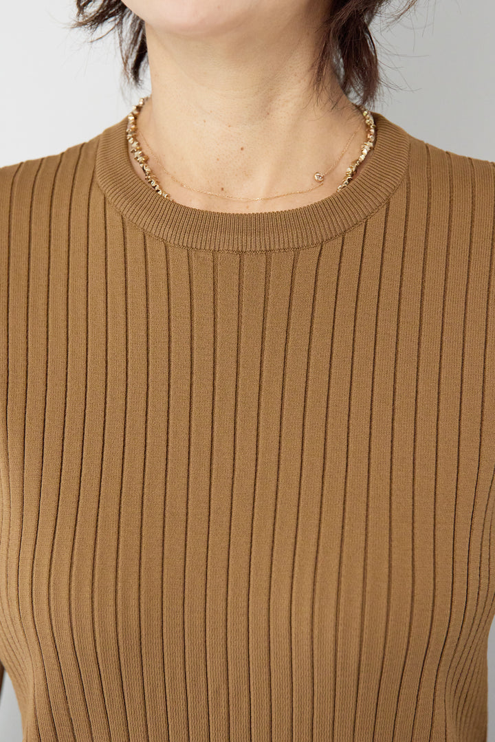 リブニットロングワンピース