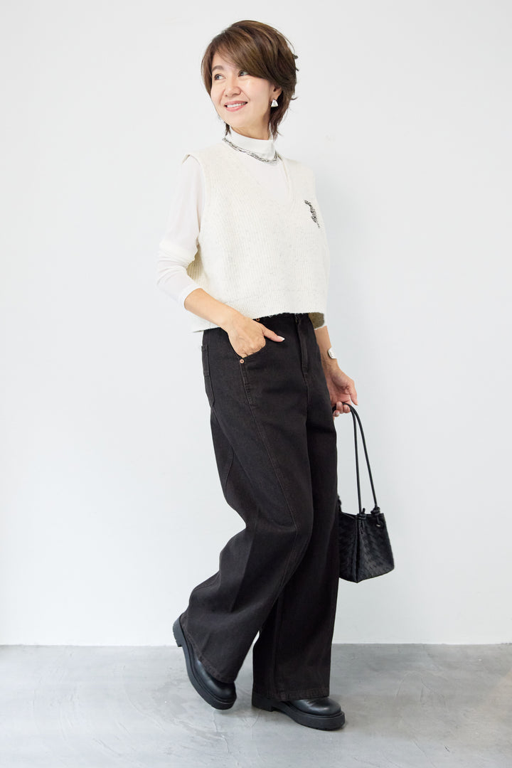 ビーズロゴショートベスト