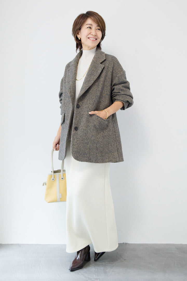 ヘリンボーンジャケットコート