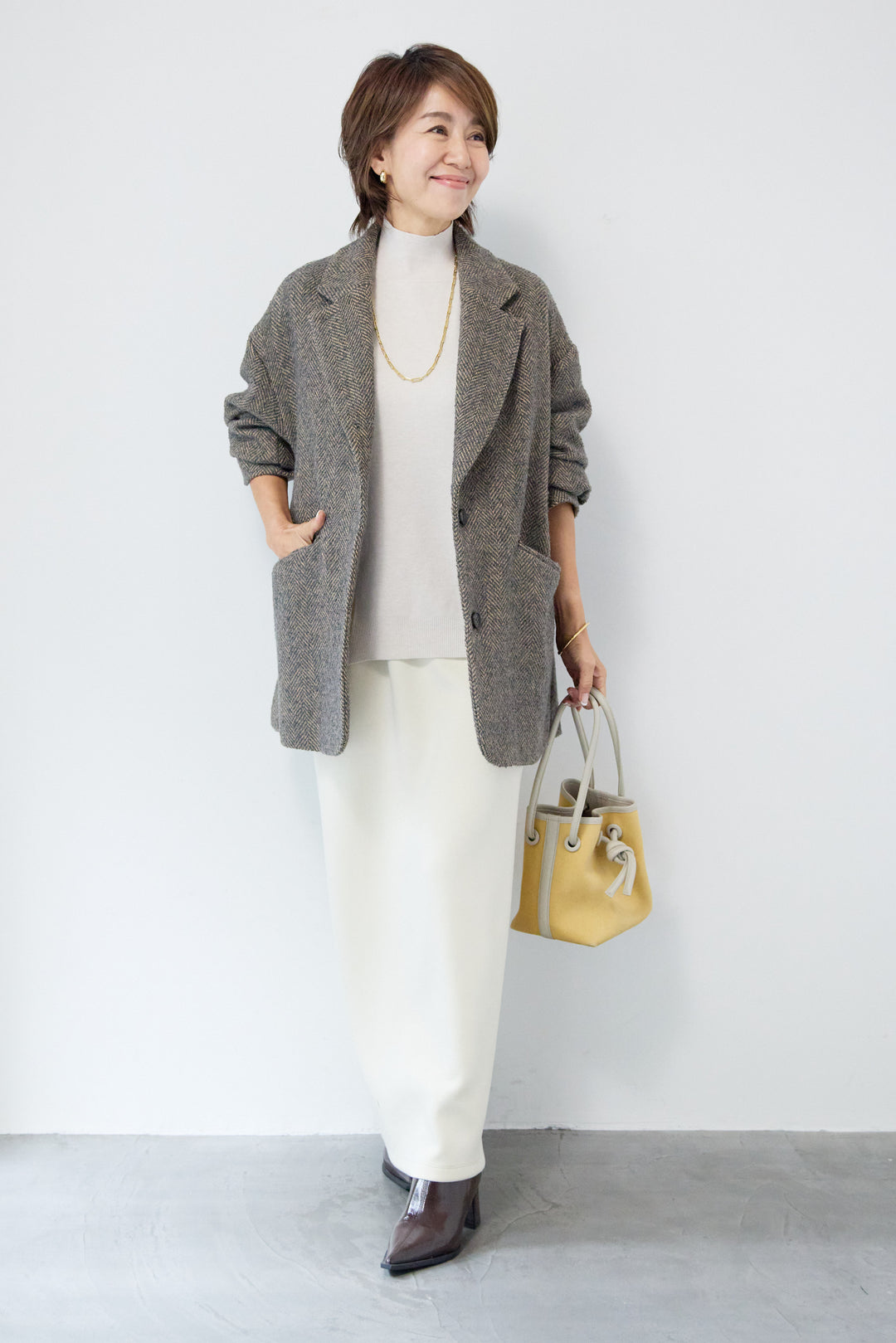 ヘリンボーンジャケットコート