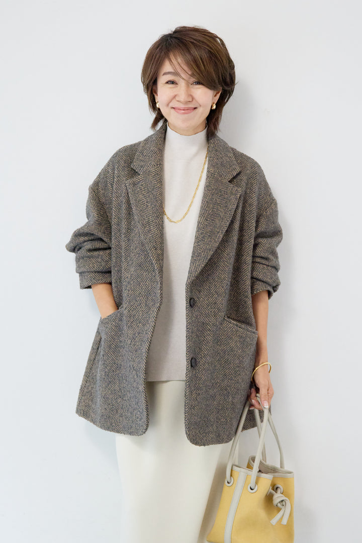 ヘリンボーンジャケットコート