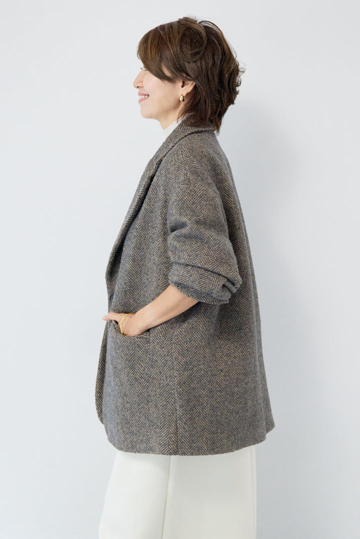 ヘリンボーンジャケットコート