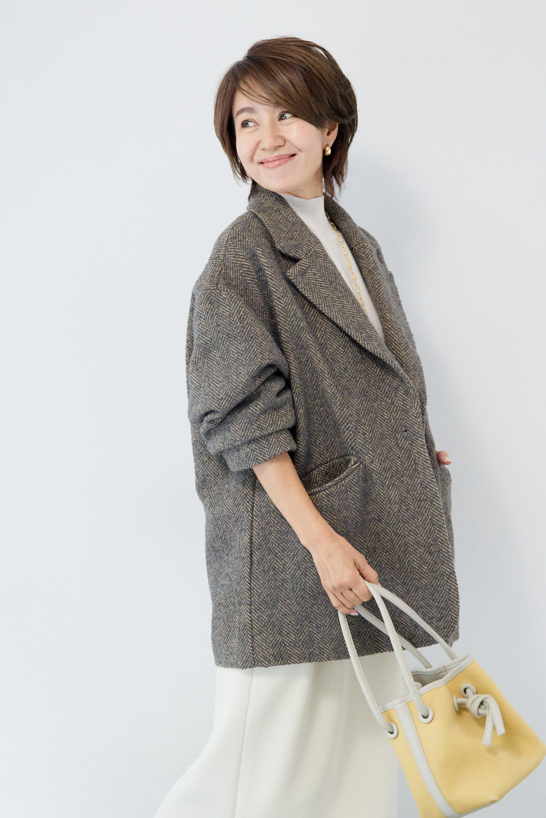 ヘリンボーンジャケットコート