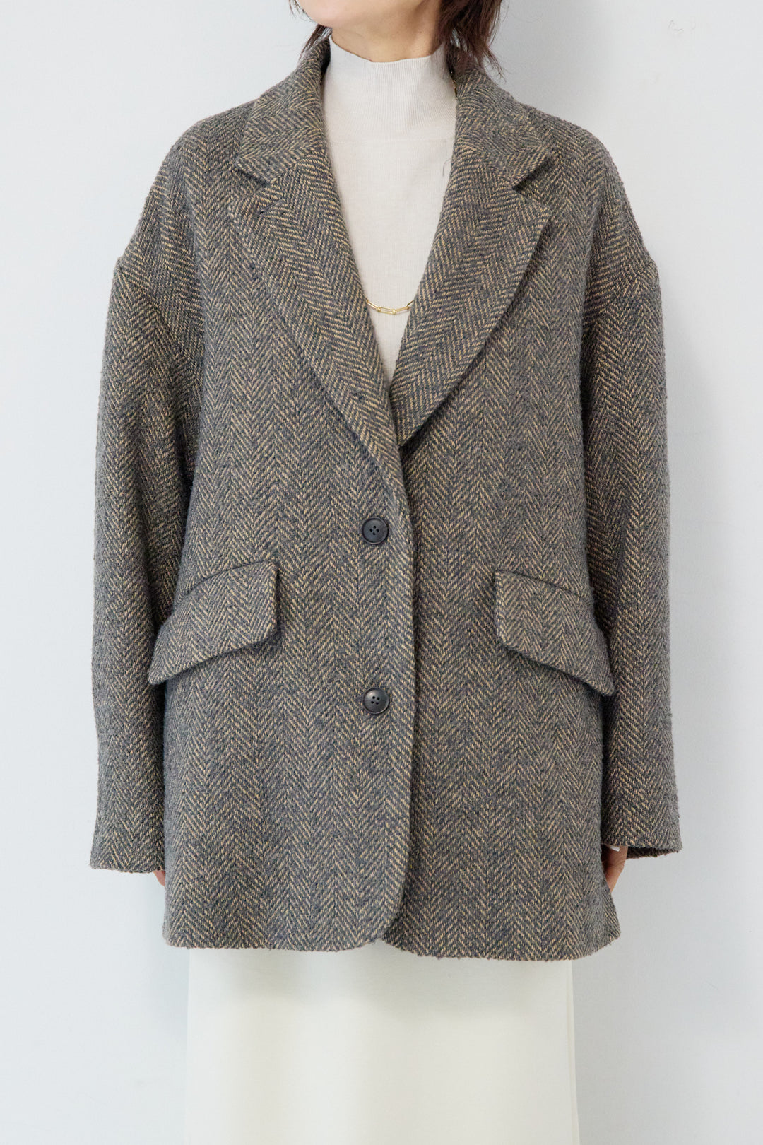 ヘリンボーンジャケットコート