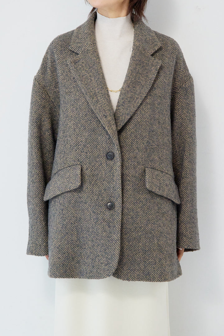 ヘリンボーンジャケットコート