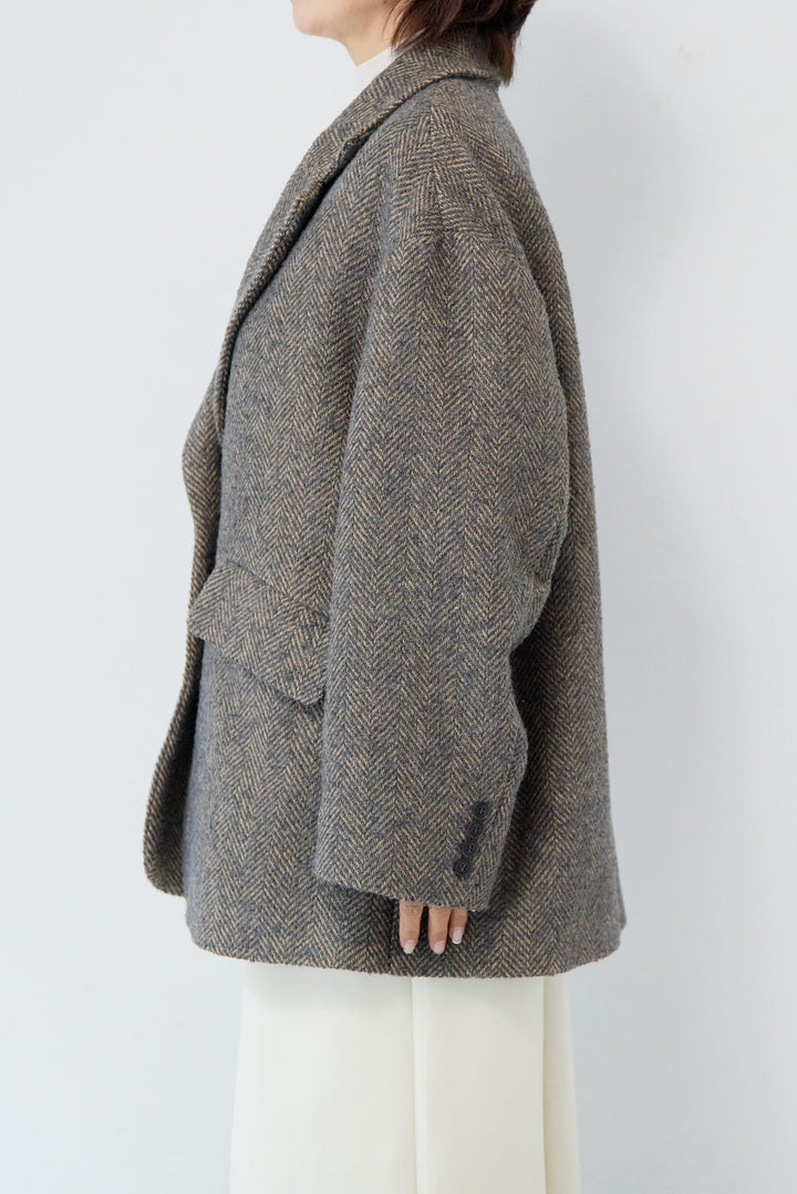 ヘリンボーンジャケットコート