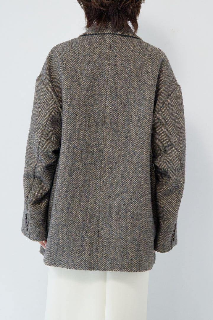 ヘリンボーンジャケットコート