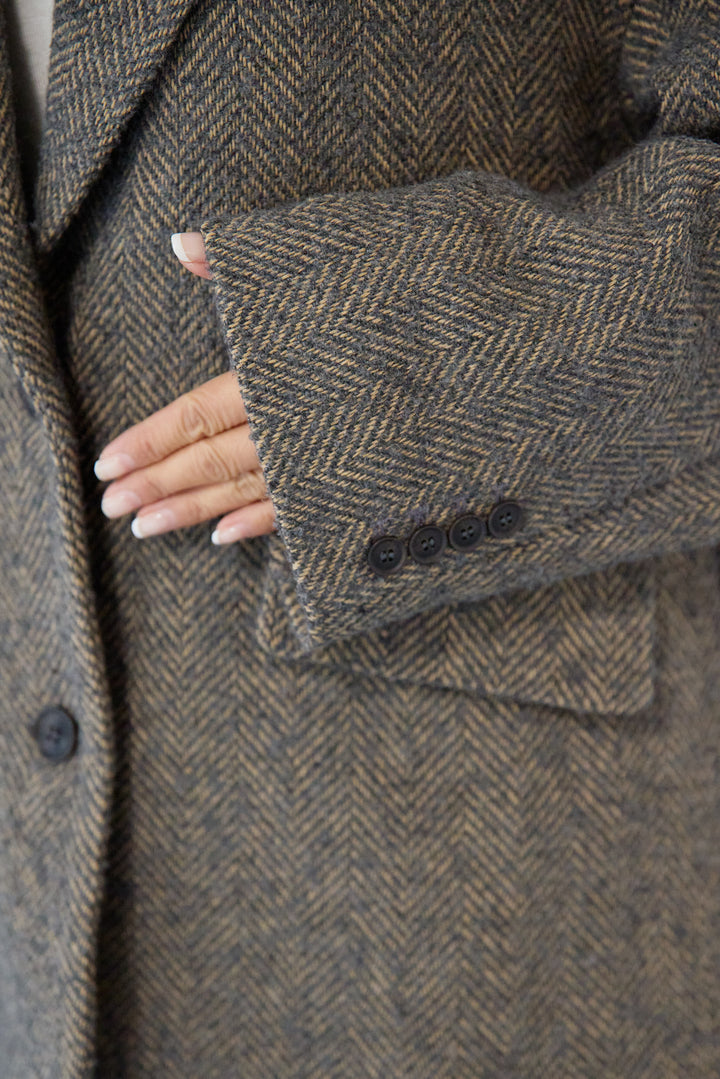 ヘリンボーンジャケットコート
