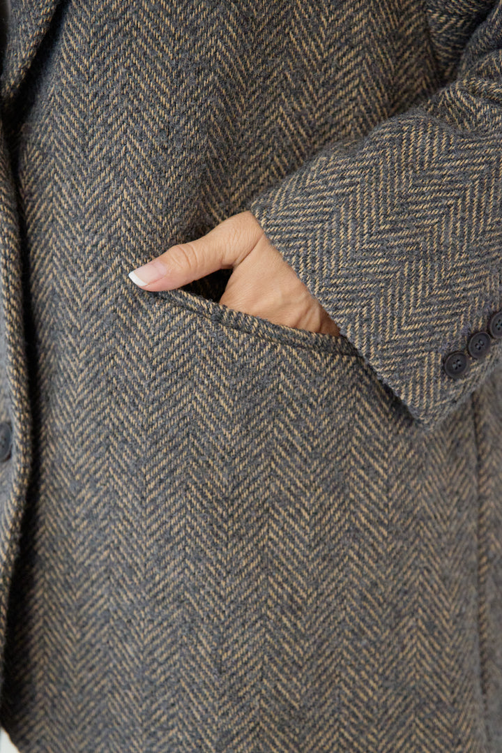 ヘリンボーンジャケットコート