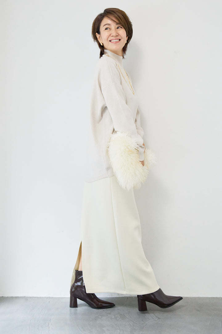 【防静電気】ハイネックやわもちニット