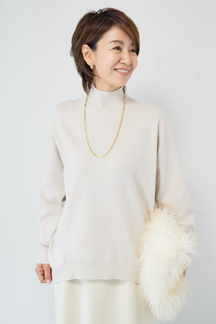 【防静電気】ハイネックやわもちニット