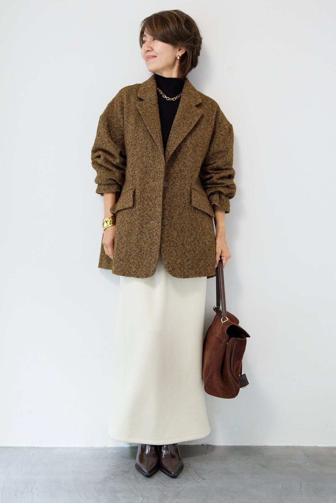 ヘリンボーンジャケットコート