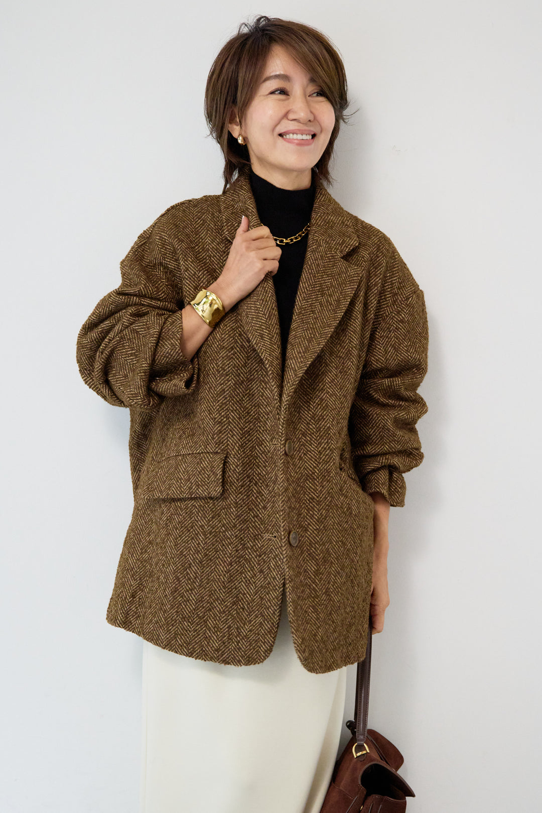 ヘリンボーンジャケットコート