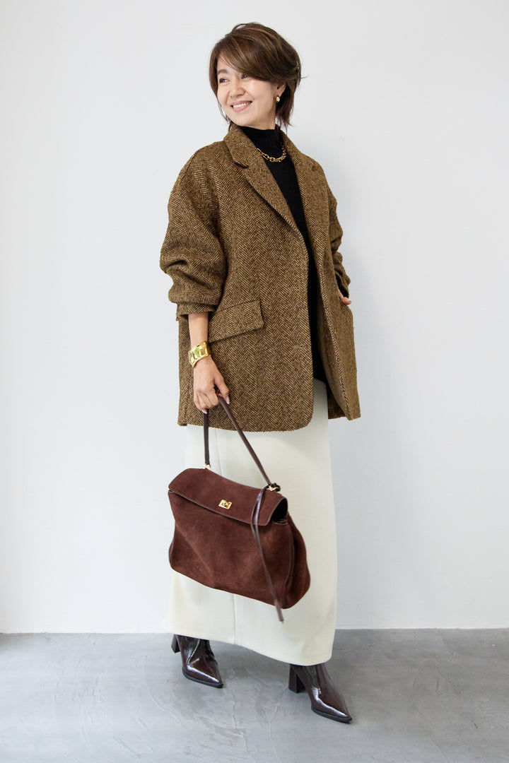 ヘリンボーンジャケットコート