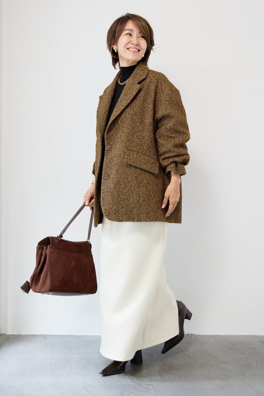 ヘリンボーンジャケットコート