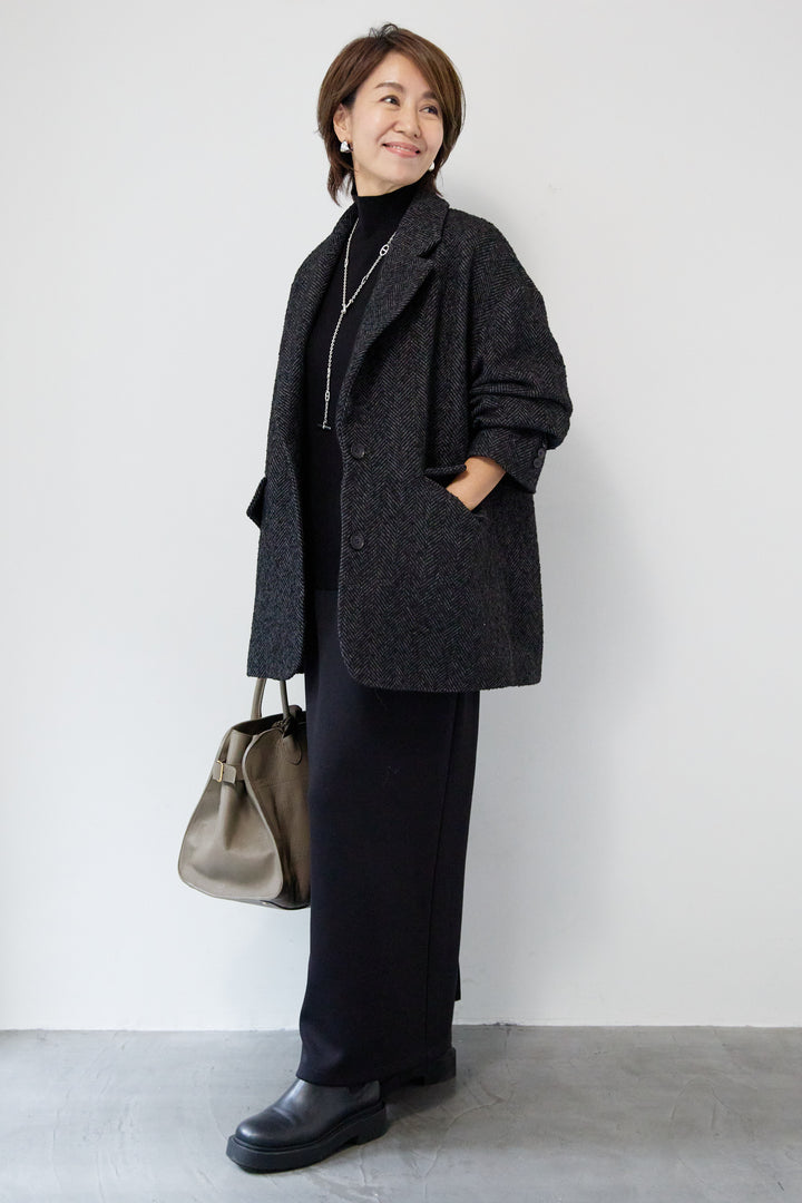 ヘリンボーンジャケットコート