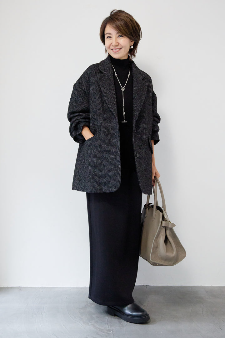 ヘリンボーンジャケットコート