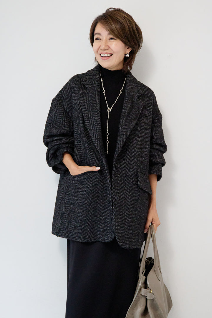 ヘリンボーンジャケットコート