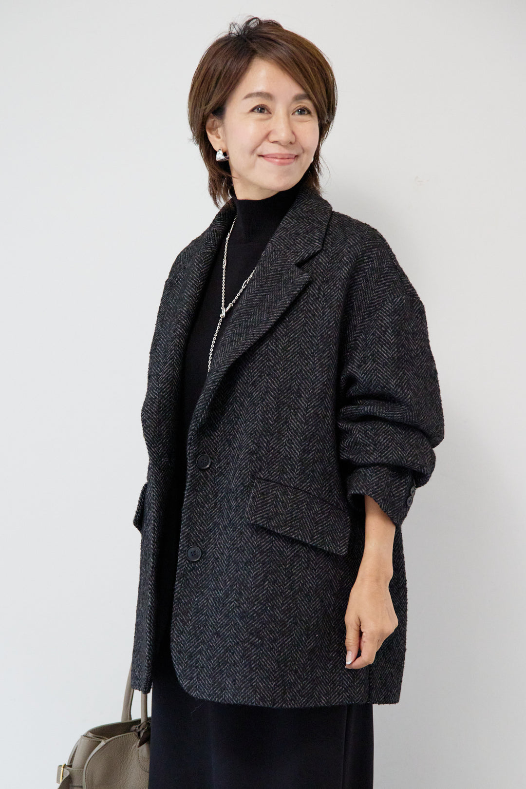 ヘリンボーンジャケットコート