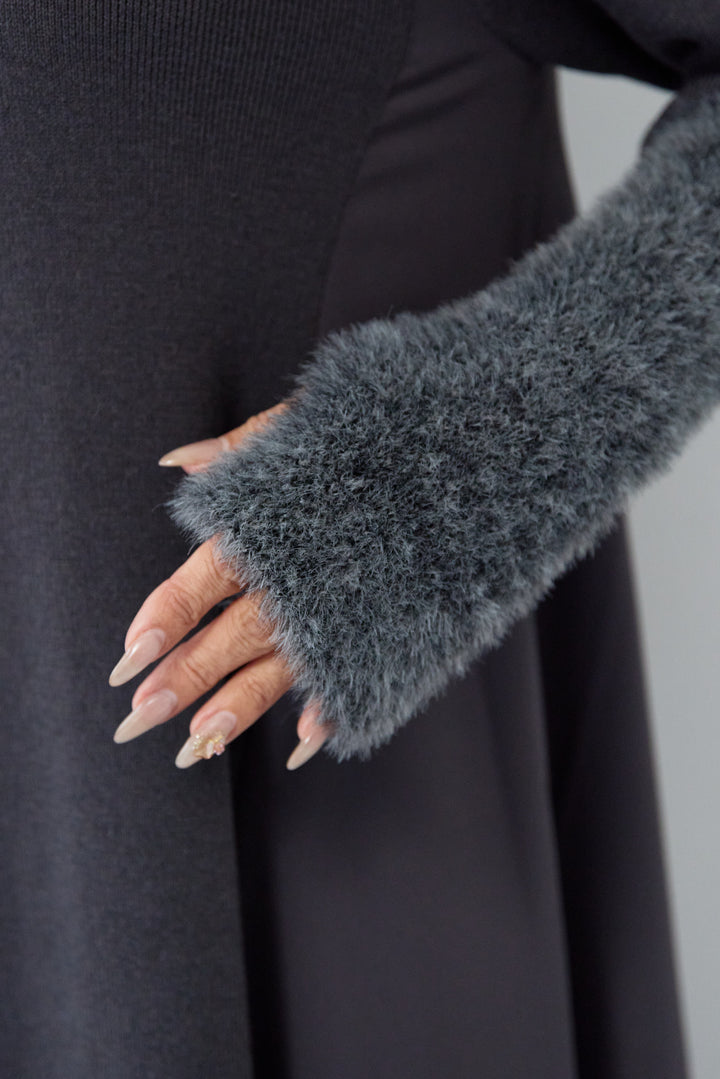 シャギースリーブ布帛切替ワンピース