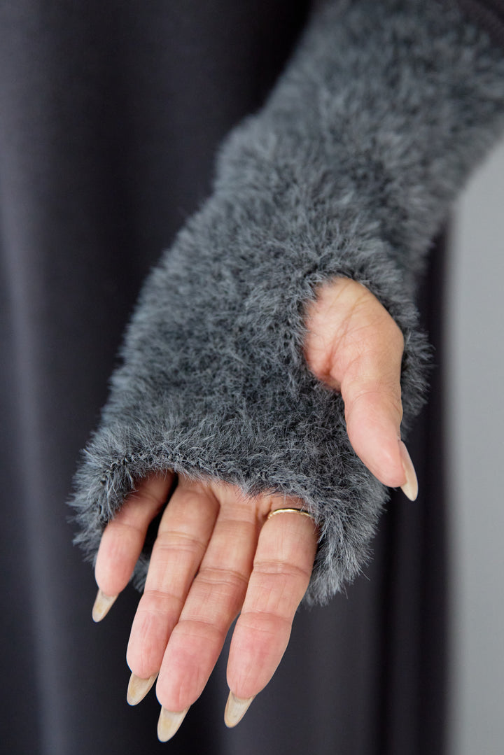 シャギースリーブ布帛切替ワンピース