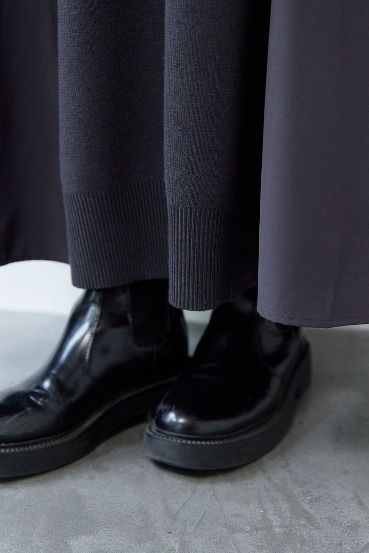 シャギースリーブ布帛切替ワンピース