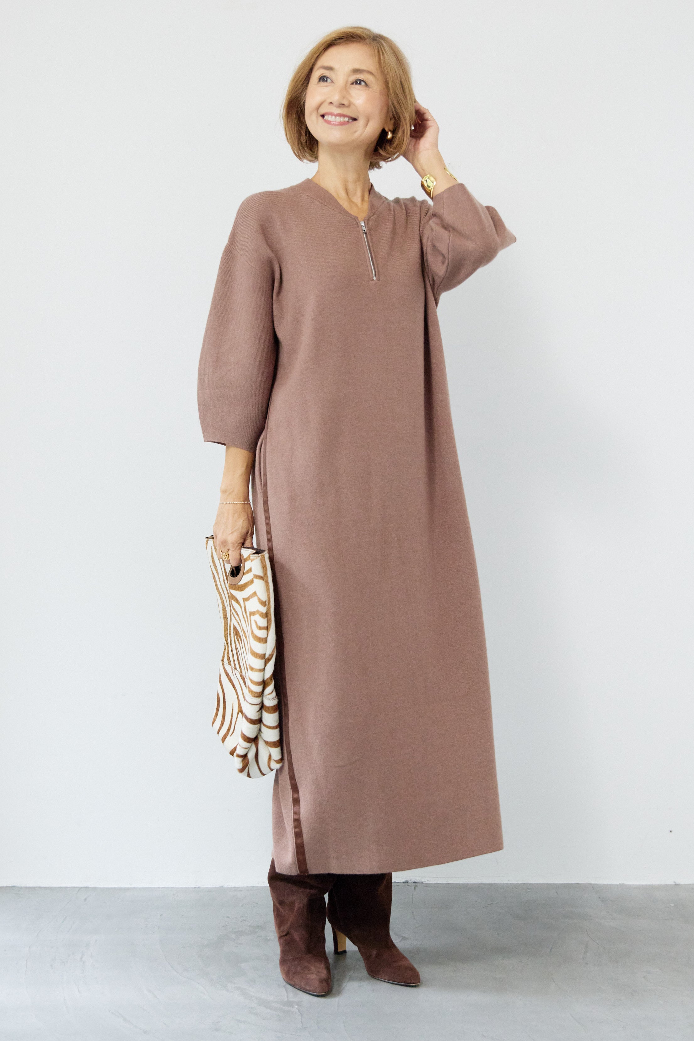 【プラスオトハ】コクーンニットワンピース プラスオトハ PLUS OTO.HA コクーンニットワンピース ブラック