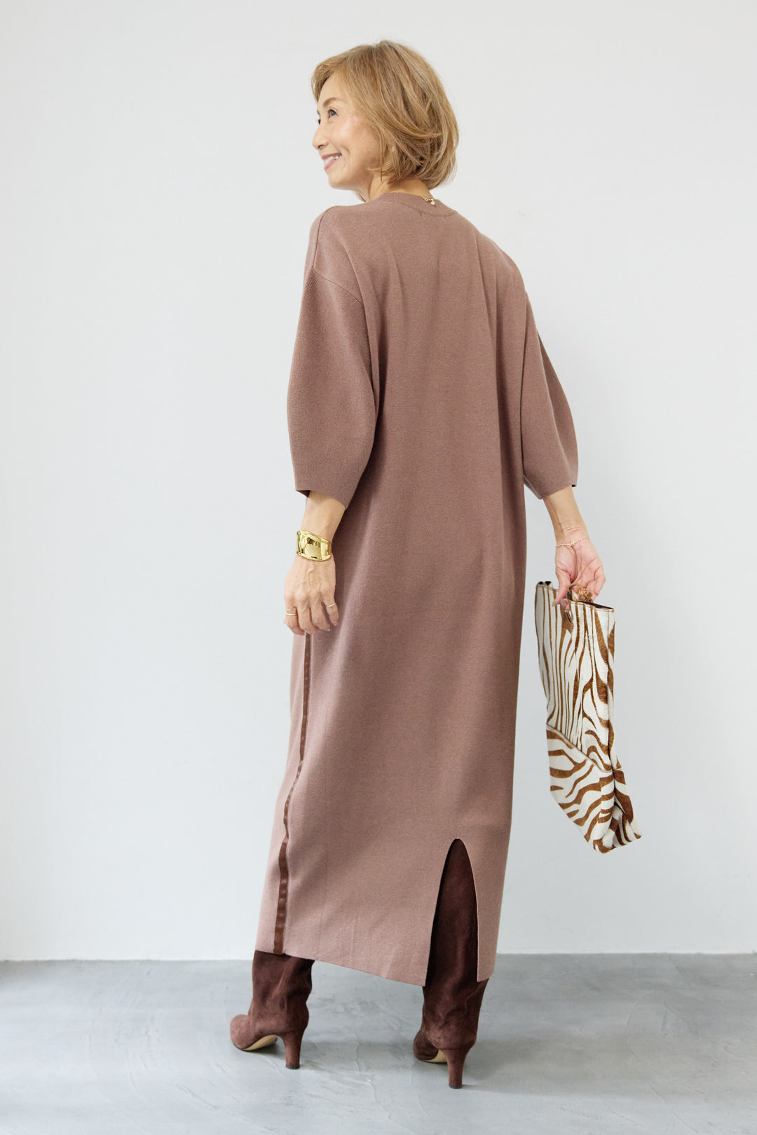 サイドラインニットワンピース