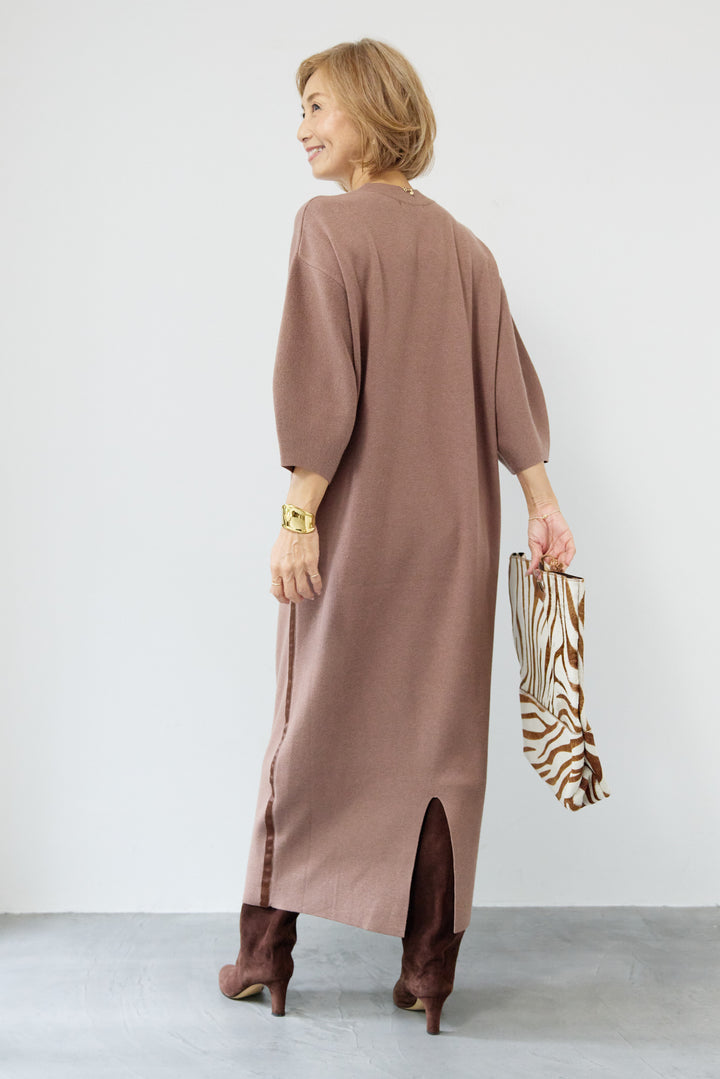 サイドラインニットワンピース