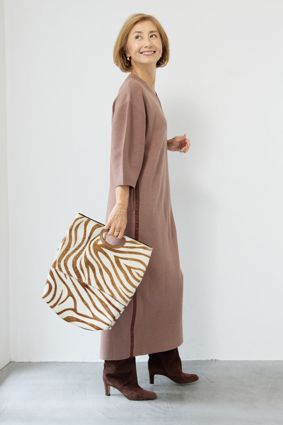 サイドラインニットワンピース