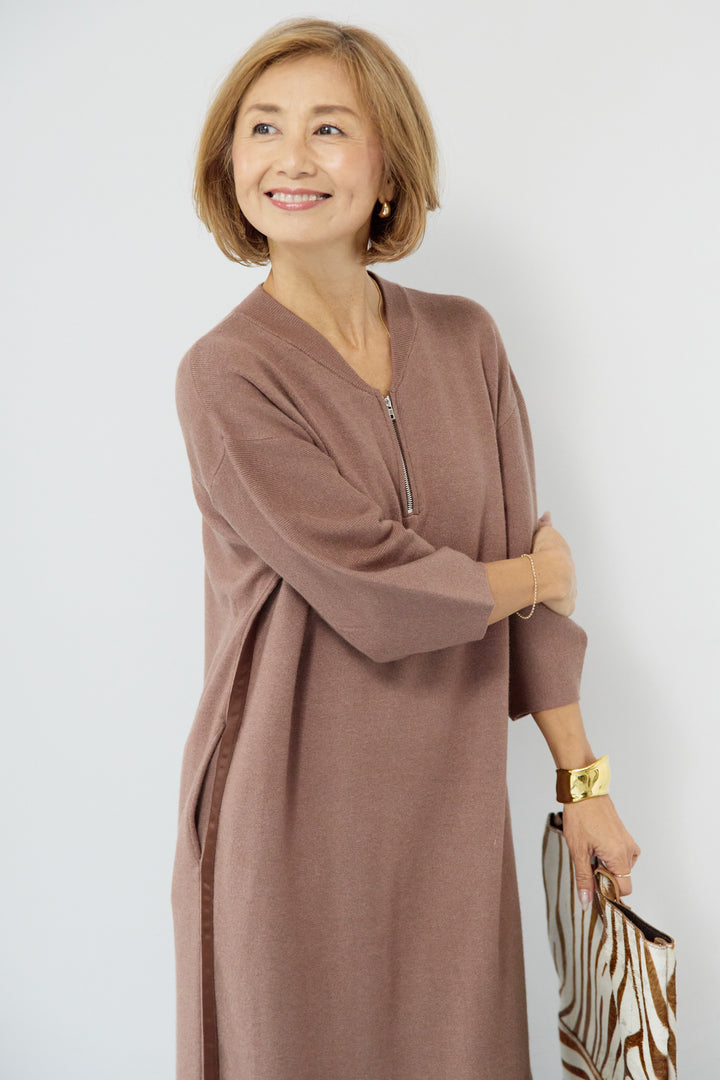 サイドラインニットワンピース