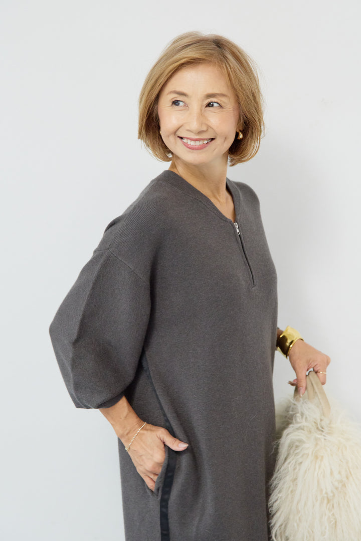 サイドラインニットワンピース