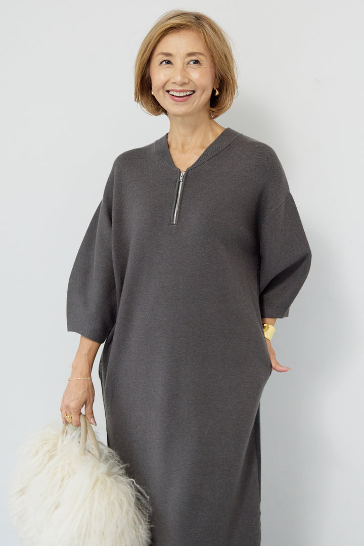 サイドラインニットワンピース