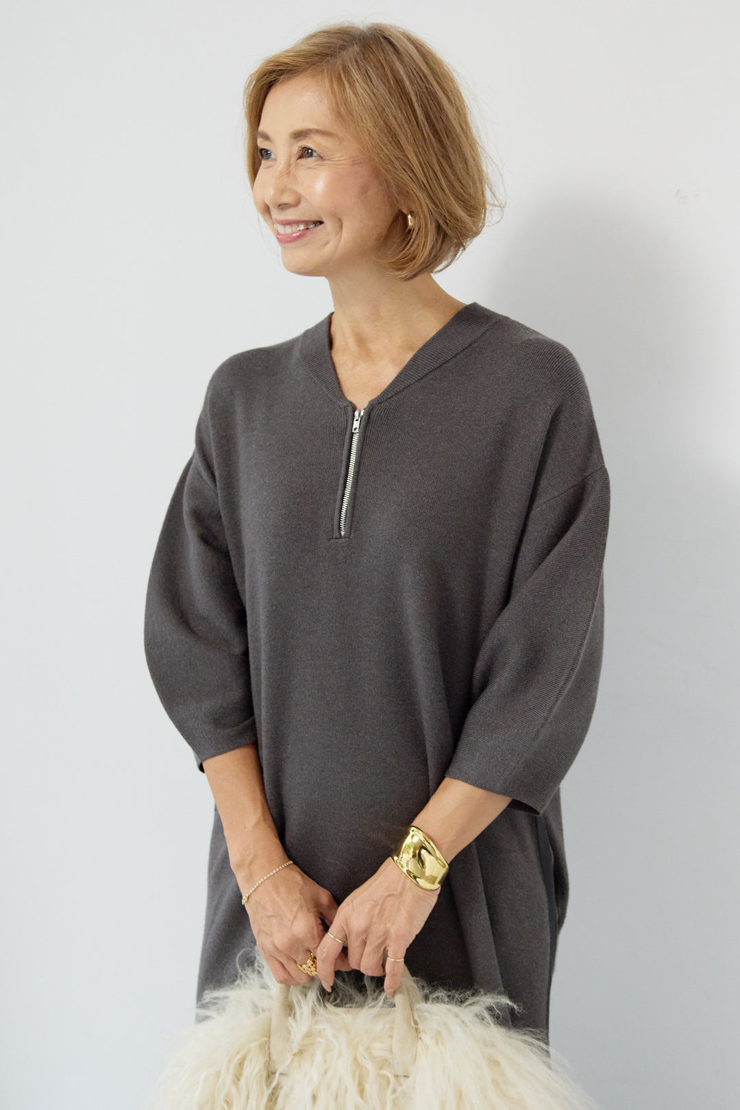 サイドラインニットワンピース